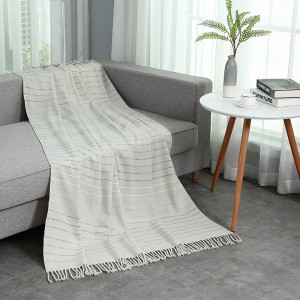Fringed Edge Recycled Acrylic Blanket