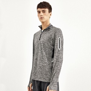 Men’s Sports Knitted Half-Zip Thumb Hole Top