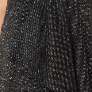 WOMAN’S HIGH-END TEMPERAMENT SPARKLY BLACK SPLIT EVENING DRESS