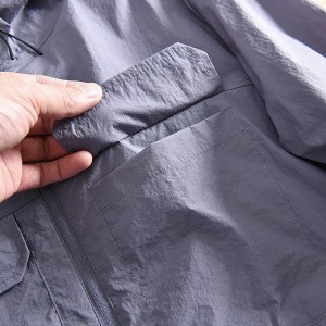 MEN’S SPRING SUMMER OUTDOOR WATERPROOF BREATHABLE UV PROOF CASUAL SOLID COLOR HOODED SKIN COAT