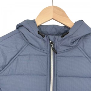 WOMEN’S AUTUMN AND WINTER WARM HOODED PATCHWORK THIN COTTON CARDIGAN JACKET GOLF SPORTS JACKET