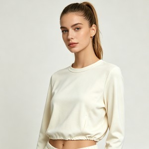 WOMEN’S KNITTED CREW NECK SPORTS SWEATSHIRT