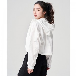 WOMEN’S WOVEN ZIP-UP HOODED SUN PROTECTION SPORTS JACKET