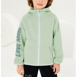 LOOSE – FITTING HOODED ZIP – UP SWEATSHIRT JACKET FOR CHILDREN