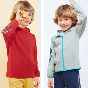 LOOSE – FITTING HOODED ZIP – UP SWEATSHIRT JACKET FOR CHILDREN