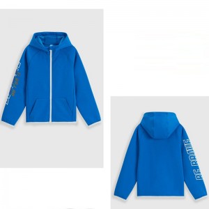 LOOSE – FITTING HOODED ZIP – UP SWEATSHIRT JACKET FOR CHILDREN