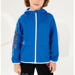 LOOSE – FITTING HOODED ZIP – UP SWEATSHIRT JACKET FOR CHILDREN