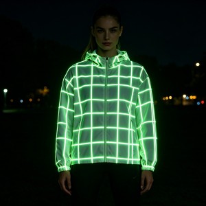 WOMEN’S WOVEN ZIP-UP HOODED OUTDOOR LUMINOUS THREAD SPORTS JACKET