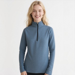 WOMEN’S AUTUMN AND WINTER CATIONIC SEMI-ZIPPER COMFORTABLE AND WARM LONG-SLEEVED QUICK-DRKING SPORT TOP
