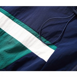 WOMEN’S WOVEN COLOR-BLOCKED HOODED ZIP-UP SPORTS JACKET