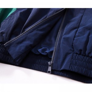 WOMEN’S WOVEN COLOR-BLOCKED HOODED ZIP-UP SPORTS JACKET