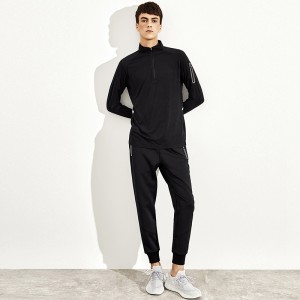Men’s Sports Knitted Half-Zip Thumb Hole Top