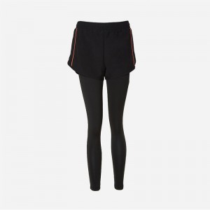 Women’s Fake Two-Piece Knitted Fitness Pants Casual Pants