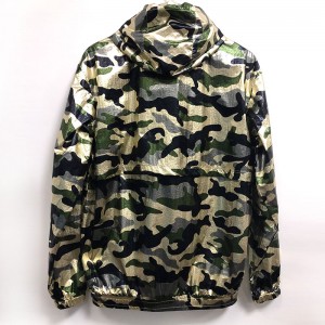 Men’s Bright Gold Camouflage Zipper Sweatshirt Skin Jacket