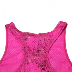 Women’s Bronzing Print Sports Training Mesh Vest