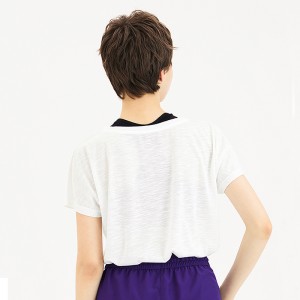 Ladies Knitted Short Sleeve Round Neck Shirt