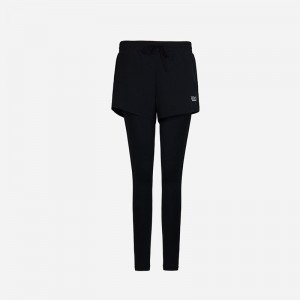 Women’s Fake Two-Piece Knitted Fitness Pants Casual Pants