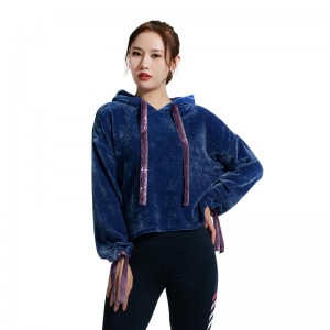 Ladies Hooded Long Sleeve Pullover