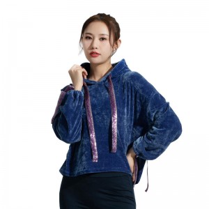 Ladies Hooded Long Sleeve Pullover