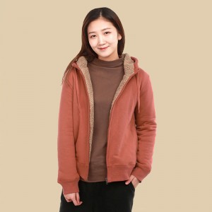 Ladies Knitted Sports Hoodie Jacket With Zipper