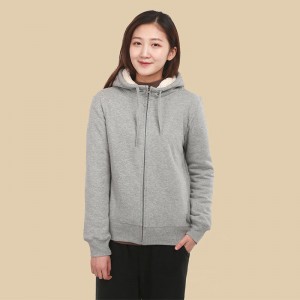 Ladies Knitted Sports Hoodie Jacket With Zipper