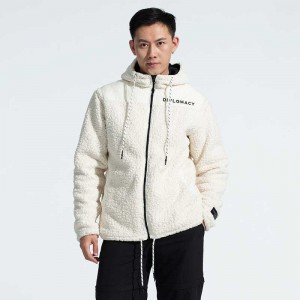 Warm And Thick Lamb Wool Men’s Fleece Hooded Sports Jacket, Autumn And Winter Jacket
