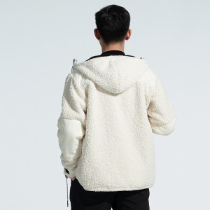 Warm And Thick Lamb Wool Men’s Fleece Hooded Sports Jacket, Autumn And Winter Jacket