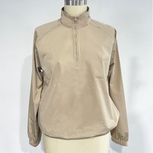 MEN’S KHAKI STAND COLLAR JACKET SPORTS CASUAL LIGHT SEMI-CARDIGAN JACKET