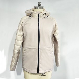 MEN’S COTTON-PADDED SOFT SHELL WITH HOODIE AUTUMN AND WINTER COAT