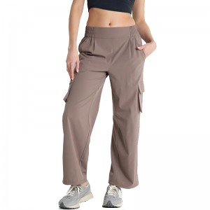 WOMEN’S WOVEN SPORT PANTS WITH MULTIPLE POCKETS