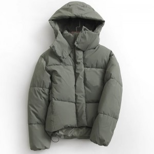 WOMEN’S WARM PUFFY COAT WITH PU – COATED HOOD, PADDED JACKET STYLE