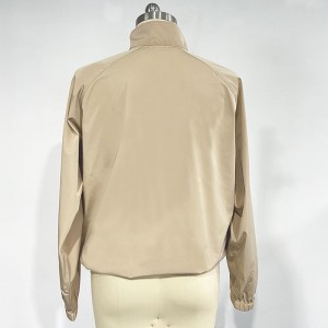 MEN’S KHAKI STAND COLLAR JACKET SPORTS CASUAL LIGHT SEMI-CARDIGAN JACKET