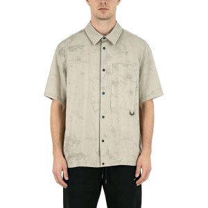 MEN’S SUMMER LAPEL SINGLE-BREASTED NANO PRINTED FABRIC SHORT-SLEEVE SHIRT TOP
